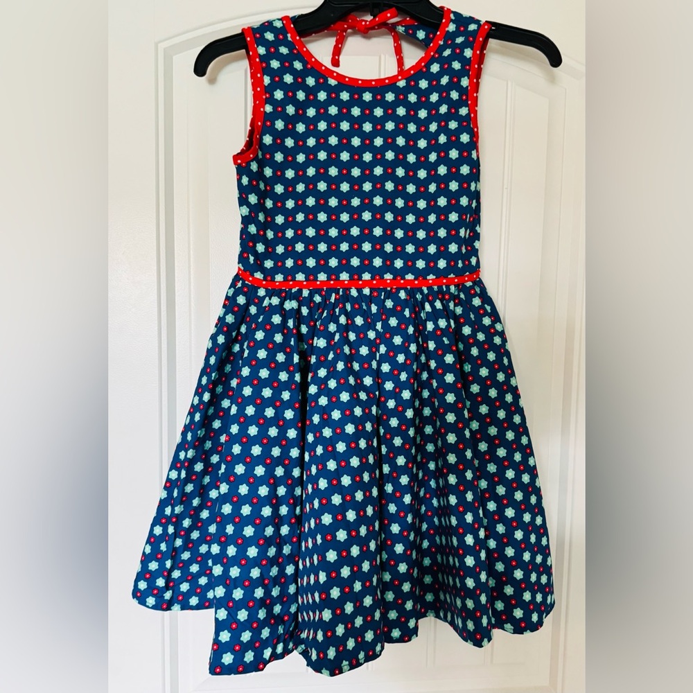 Wild Flowers Charming Blue and Red Kids Dress with shorties